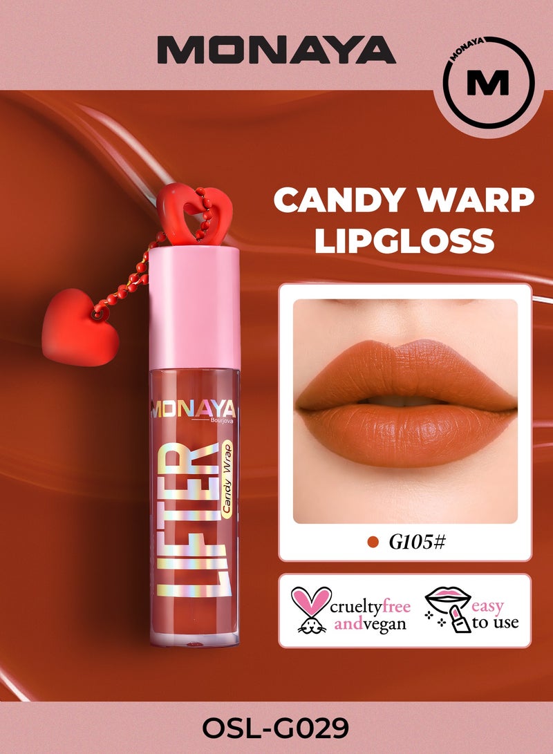 Monaya G029 Candy Wrap Lip Gloss – Glassy Gloss Finish for Fuller-Looking Lips, Rich Sheer Color Enhancing Natural Lip Tone, Lightweight Non-Sticky Formula, All-Day Hydration - Image 1